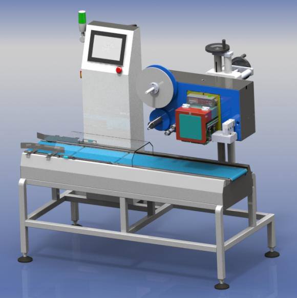 非接觸稱(chēng)重打印貼標(biāo)機(jī)應(yīng)用于生鮮果蔬包裝產(chǎn)線